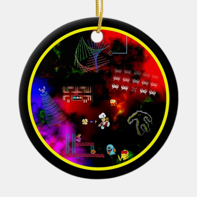 Cerâmica Ornamento de Imagens de Arcade Clássica (Frente)