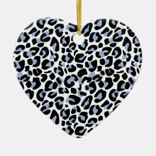 Cerâmica Ornamento de Impressão de Leopardo Azul