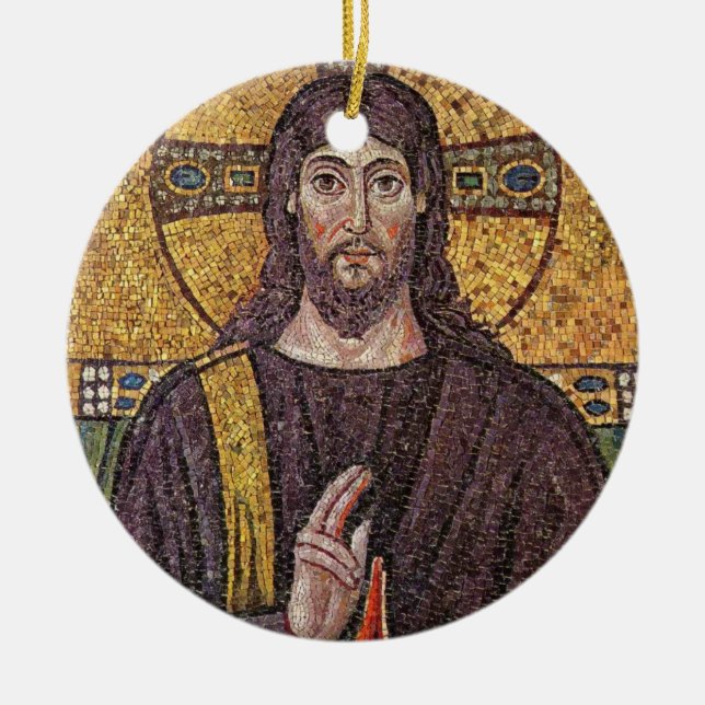 Cerâmica Ornamento de Jesus Mosaico (Frente)
