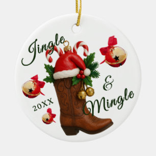 Cerâmica Ornamento de Jingle e Mingle Ocidental do País