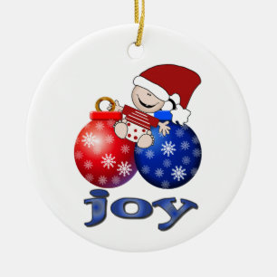 Cerâmica Ornamento de Joy Bebê Natal