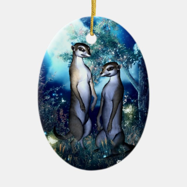 Cerâmica Ornamento de Kats das mães (Frente)