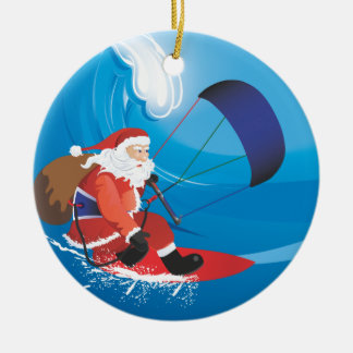 Cerâmica Ornamento de Kitesurf papais noeis