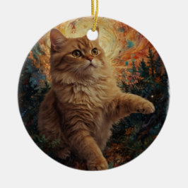 Cerâmica Ornamento de Kitten de Natal Mágico