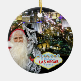 Cerâmica Ornamento de Las Vegas Papai Noel