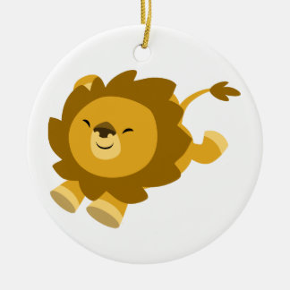 Cerâmica Ornamento De Leão De Cartoon Ecstático Bastante