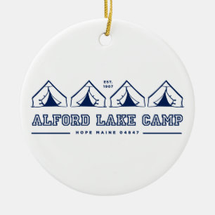 Cerâmica Ornamento de Linha de Tent em Alford Lake Camp