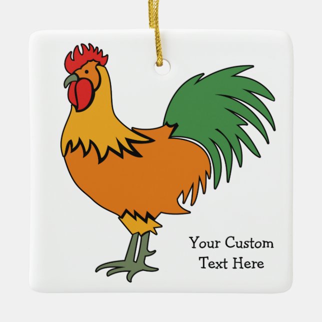 Cerâmica Ornamento de lista de texto personalizado (Frente)