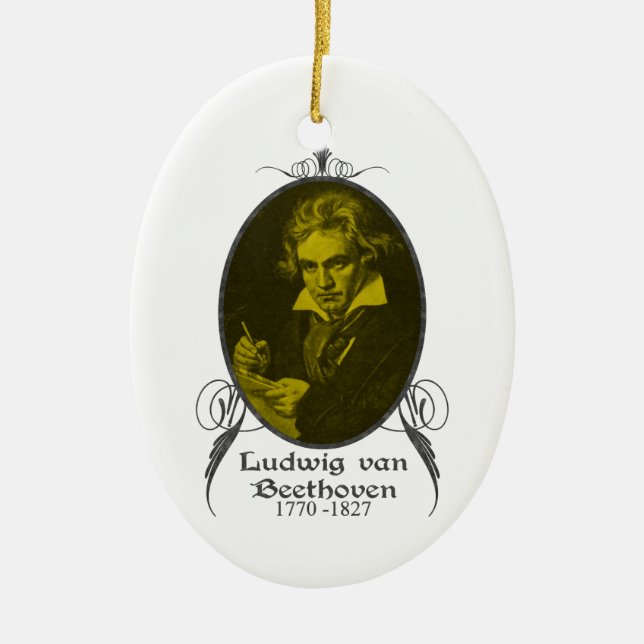 Cerâmica Ornamento de Ludwig van Beethoven (Frente)