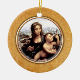 Cerâmica Ornamento de Madonna de Leonardo da Vinci