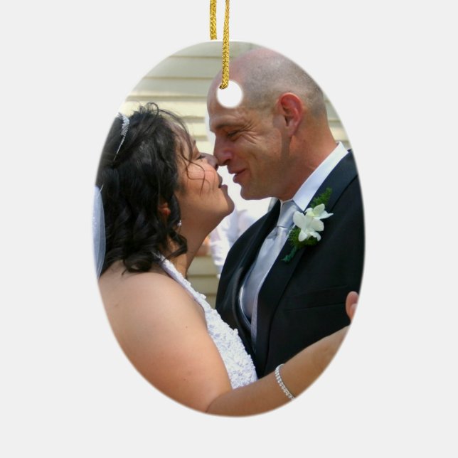 Cerâmica Ornamento de Maggie e de Eric (Verso)