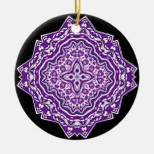 Cerâmica ornamento de mandala roxo