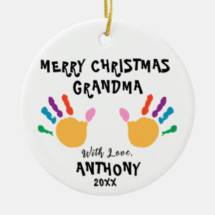 Cerâmica Ornamento de Mão para Crianças de Natal Personaliz