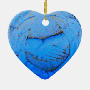 Cerâmica ornamento de mãos apertadas