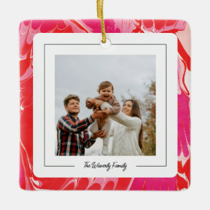 Cerâmica Ornamento de mármore de Feliz vermelha