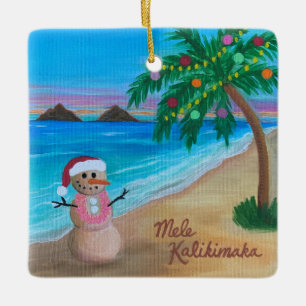 Cerâmica Ornamento de Mele Kalikimaka, Sandman de Feriado d