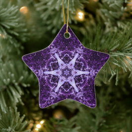 Cerâmica Ornamento de Memória em Estrelas de Cristal Roxo