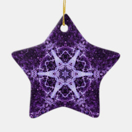 Cerâmica Ornamento de Memória em Estrelas de Cristal Roxo