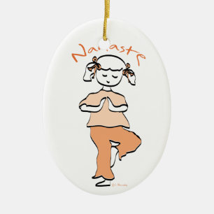 Cerâmica Ornamento de Meninas Namaste Yoga