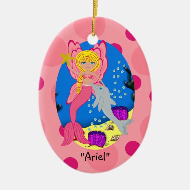 Cerâmica Ornamento de Merfaery Ariel Pink (Frente)