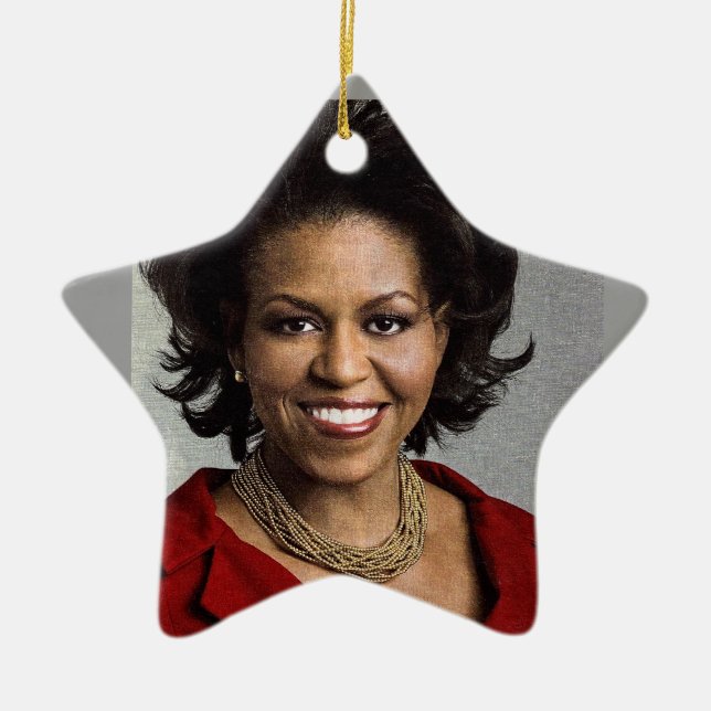 Cerâmica Ornamento de MICHELLE OBAMA (Frente)