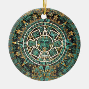 Cerâmica Ornamento de Moeda Medalha, Calendário Asteca Anti