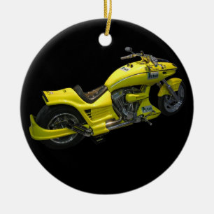 Cerâmica Ornamento de Motociclo Amarelo