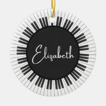 Ornamento de Música Piano Personalizável Personali