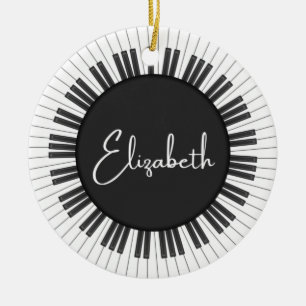 Cerâmica Ornamento de Música Piano Personalizável Personali