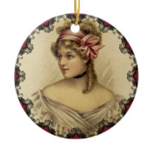 Ornamento de Natais vintages de Mulher Vitoriana