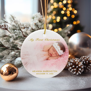 Cerâmica Ornamento de Natal da Baby Girl Personalizada