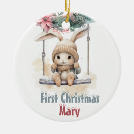 Cerâmica Ornamento de Natal da Baby Girl Personalizada