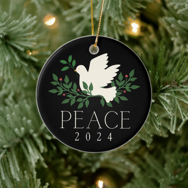 Cerâmica Ornamento de Natal da Peace Dove (Árvore)