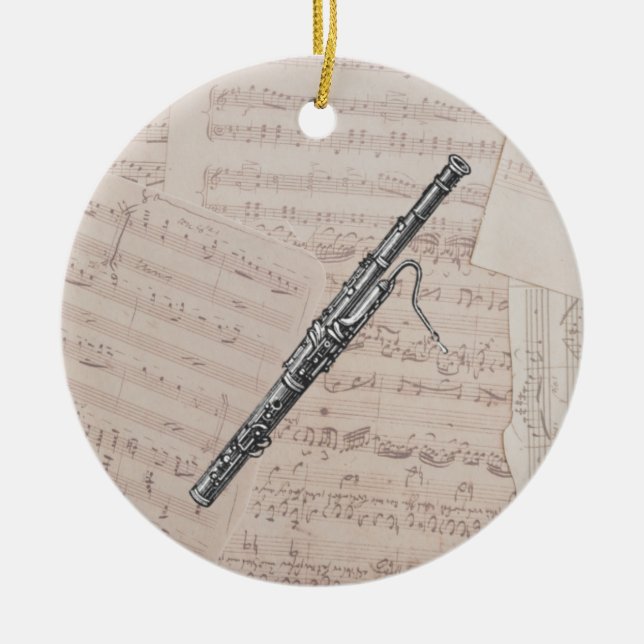 Cerâmica Ornamento de Natal de Bassoon (Frente)
