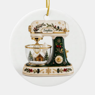 Cerâmica Ornamento de Natal de Batedeira de Pé Baker com No