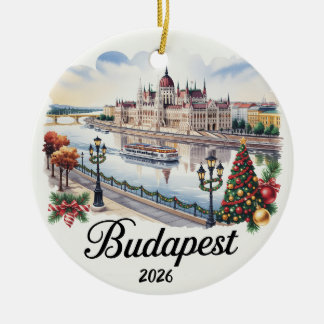 Cerâmica Ornamento de Natal de Budapeste Hungria 2026 Viage