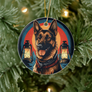 Cerâmica Ornamento de Natal de Estimação Pastor Alemão, Ama