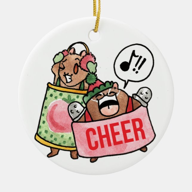 Cerâmica Ornamento de Natal e Torre de Natal Thimblefist (Frente)