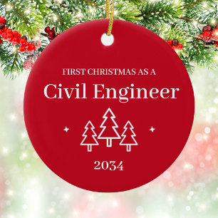 Cerâmica Ornamento de Natal Formatura Engenharia Civil 2026