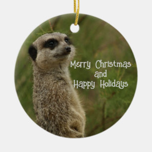 Cerâmica Ornamento de Natal Meercat Merry