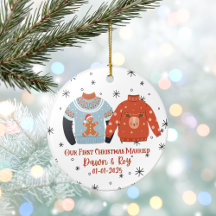 Ornamento de Natal Personalizado Casado, Personali