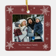 Ornamento de Natal Personalizado com Foto da Famíl