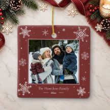 Ornamento de Natal Personalizado com Foto da Famíl