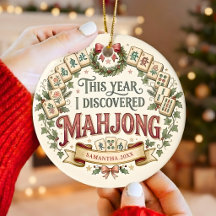 Ornamento de Natal Personalizado de Mahjong