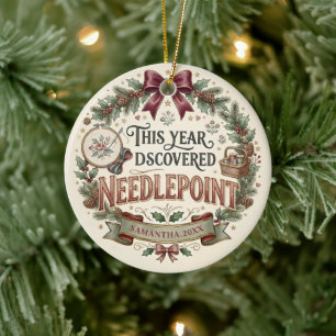 Cerâmica Ornamento de Natal Personalizado em Ponto Cruz