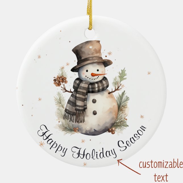 Cerâmica Ornamento de Natal Personalizável para Feriados Fe (Criador carregado)