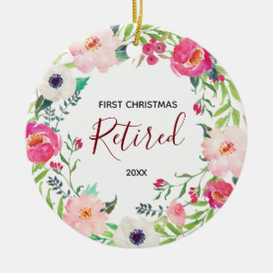 Cerâmica Ornamento de Natal Reformado Floral