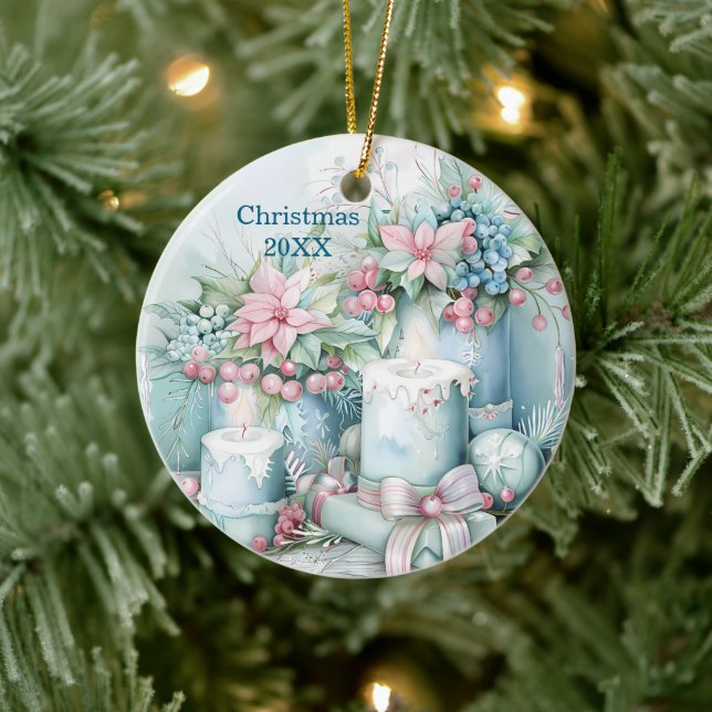 Cerâmica Ornamento de Natal Vintage Pastel (Árvore)