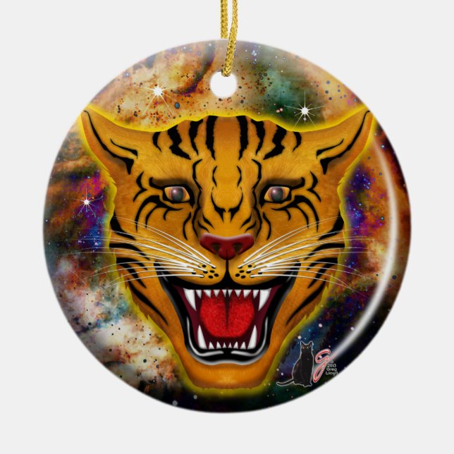 Cerâmica Ornamento de Nebulosa Snarling Tiger (Frente)