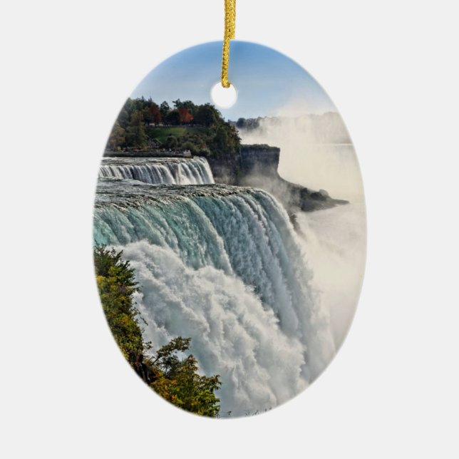 Cerâmica Ornamento de Niagara Falls Holiday (Frente)